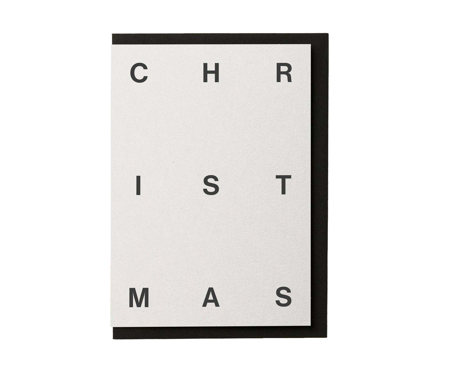 Embossed Christmas Typography Christmas Card Oat White