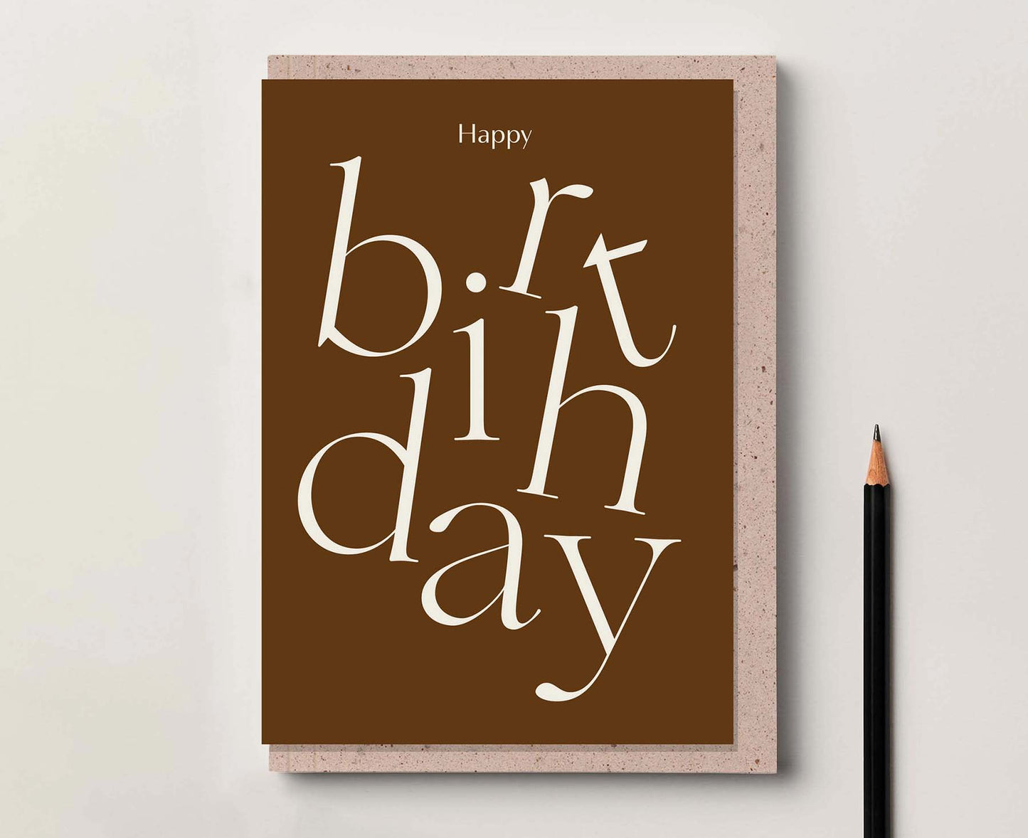 Serif Type Russet Happy Birthday Card