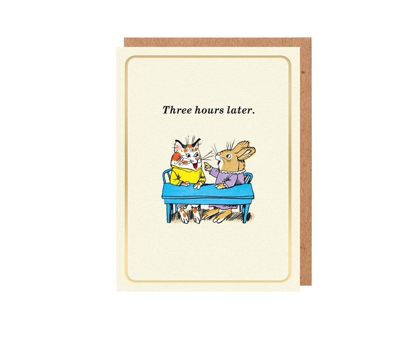 Three Hours Later Richard Scarry Gold Foiled Mini Card