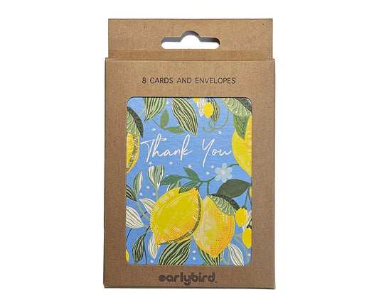 Pack of 8 Lemons Mini Thank You Cards