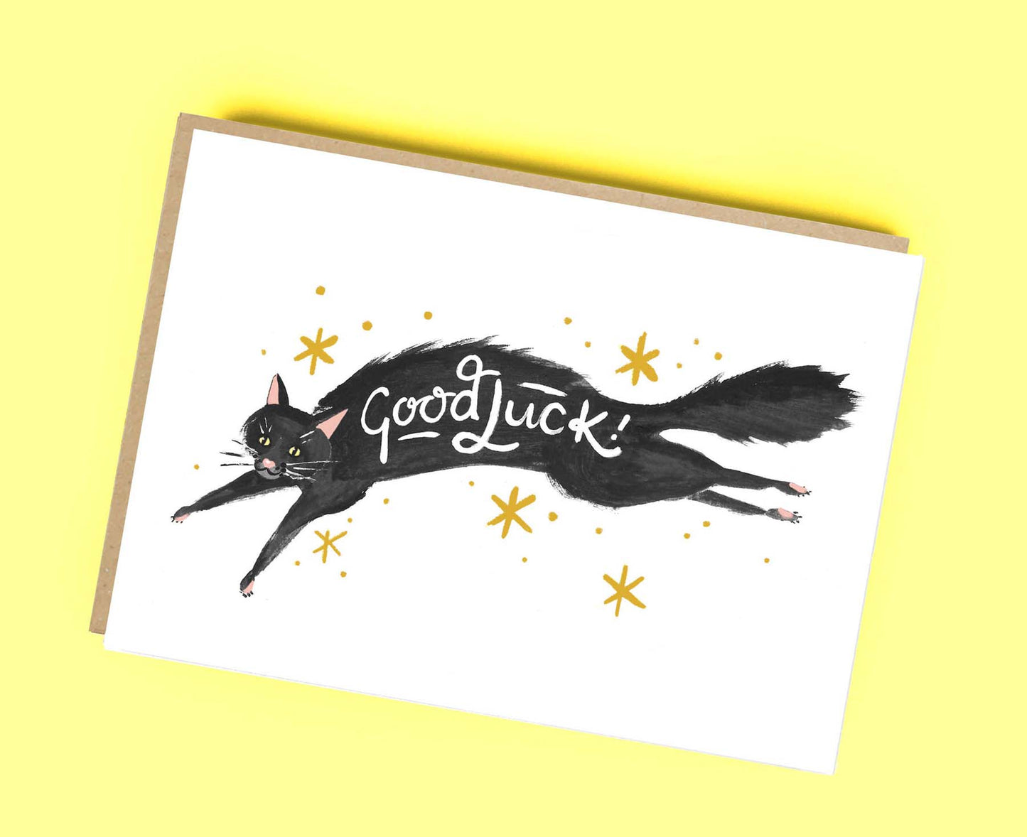 Witches Black Cat Good Luck Card