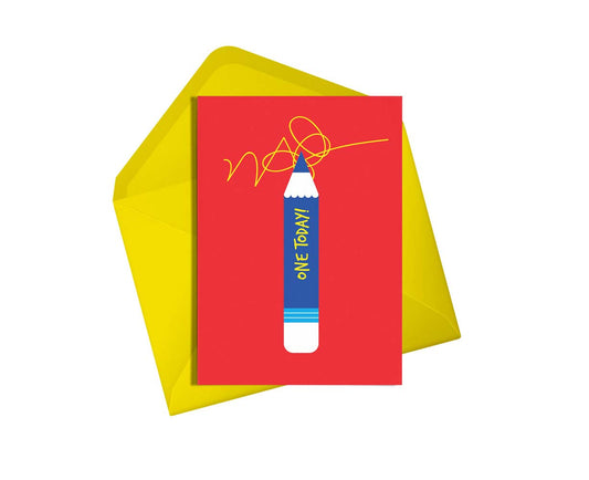 1st Birthday Pencil Card