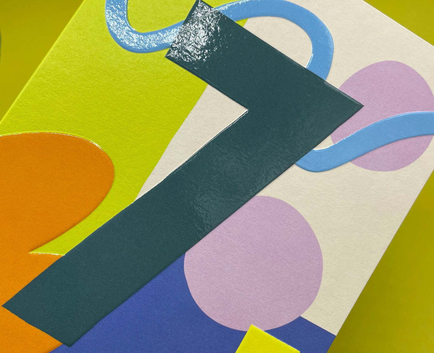 Bright Embossed 7th Birthday Card