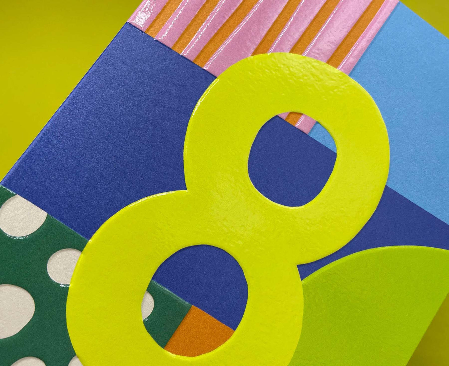 Bright Embossed 8th Birthday Card