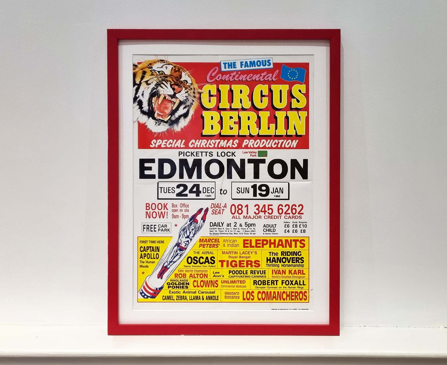 1990s Berlin Circus at Edmonton Framed Poster
