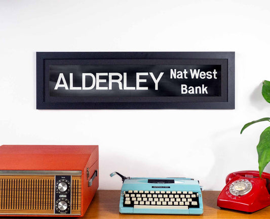 Alderley Natwest Bank 1970s Framed Bus Blind