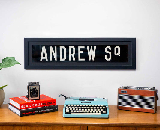 Andrew Square 1960s Framed Bus Blind