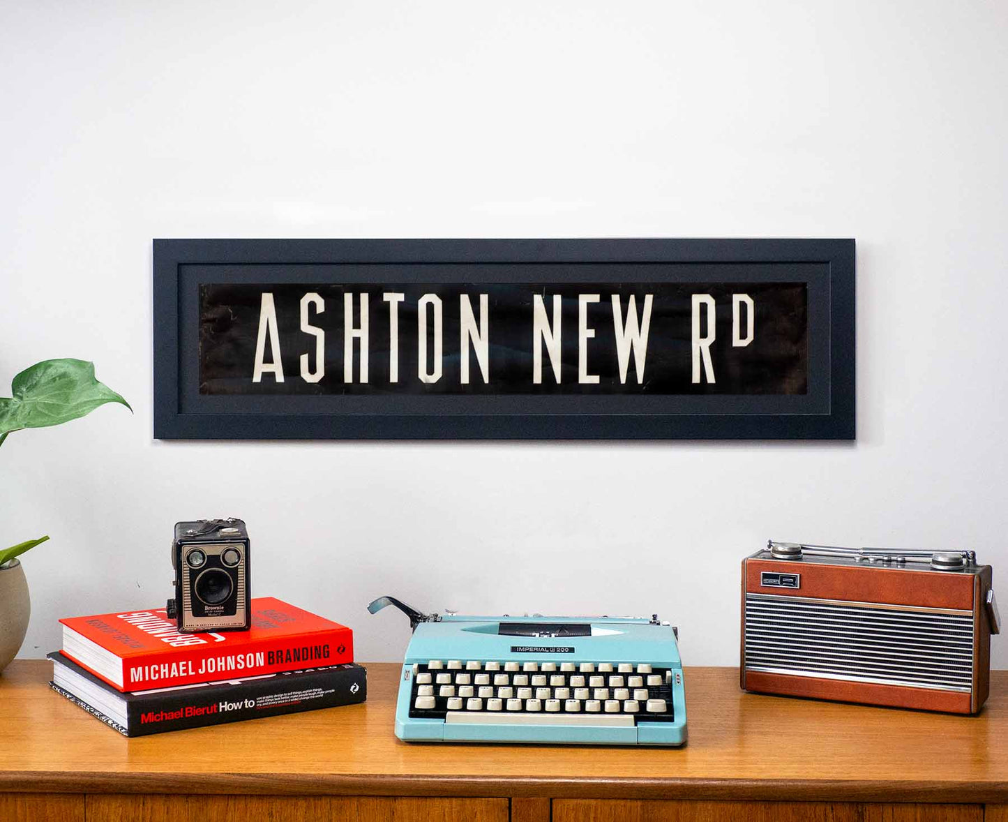 Ashton New Road 1960s Framed Bus Blind
