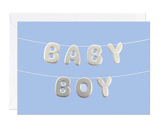 Baby Boy Silver Embossed card
