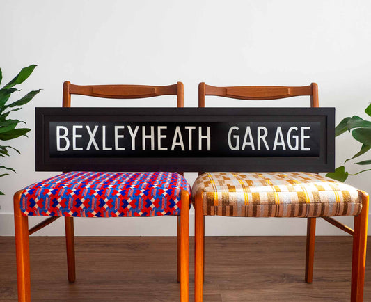 Bexley Heath Garage Framed 1970s London Bus Blind
