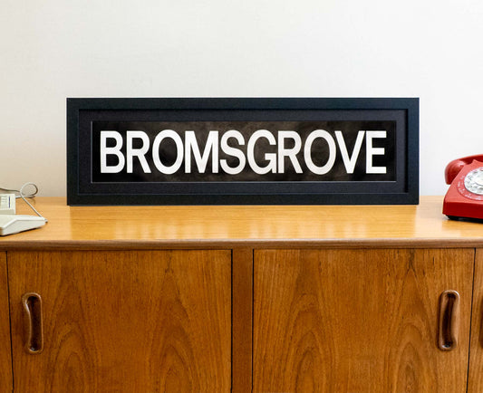 Bromsgrove 1990s framed original bus blind