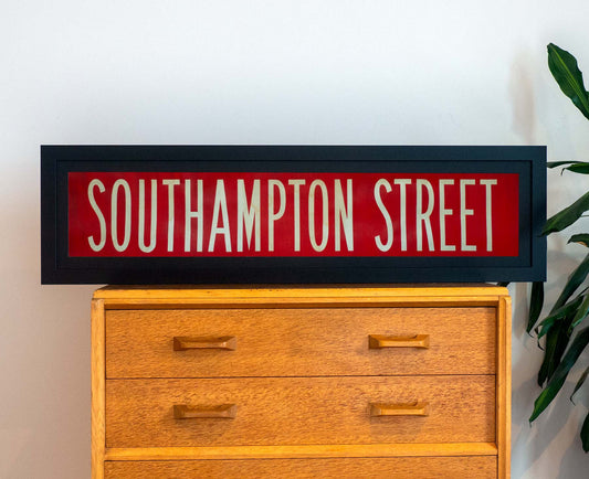 Southampton Street 1960s Framed Bus Blind