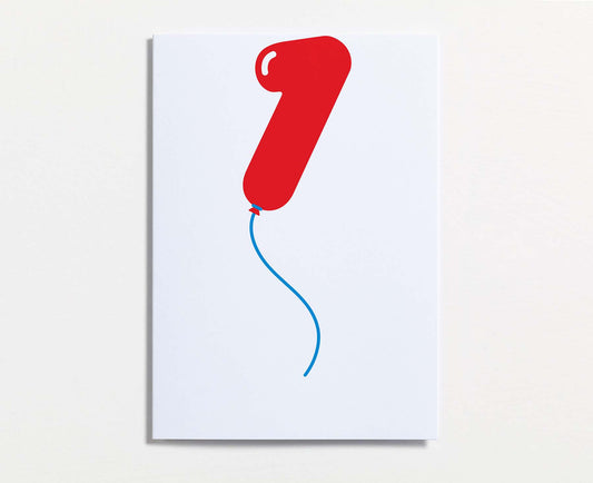 No.1 Balloon First Birthday Card