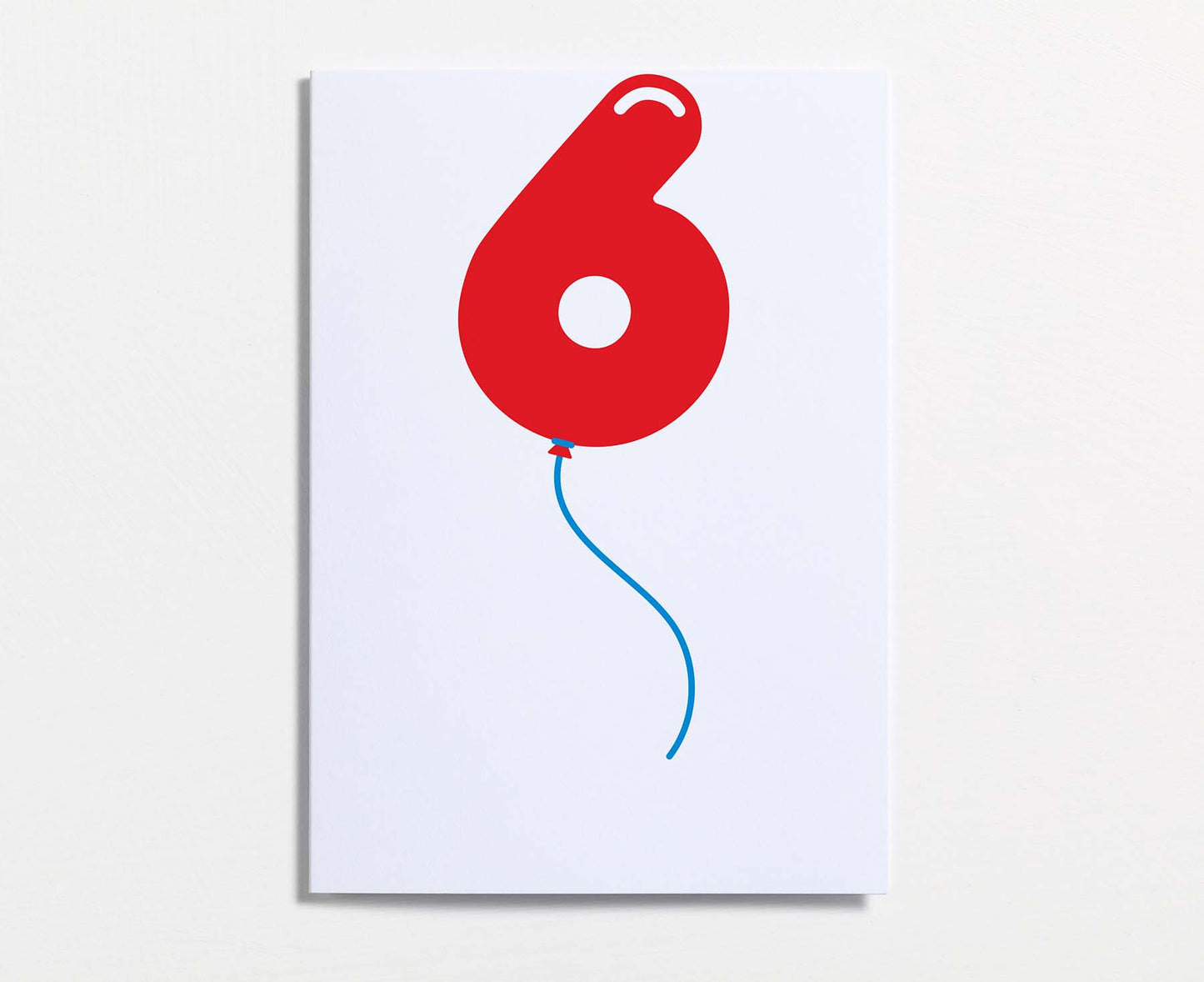 No.6 Balloon Sixth Birthday Card