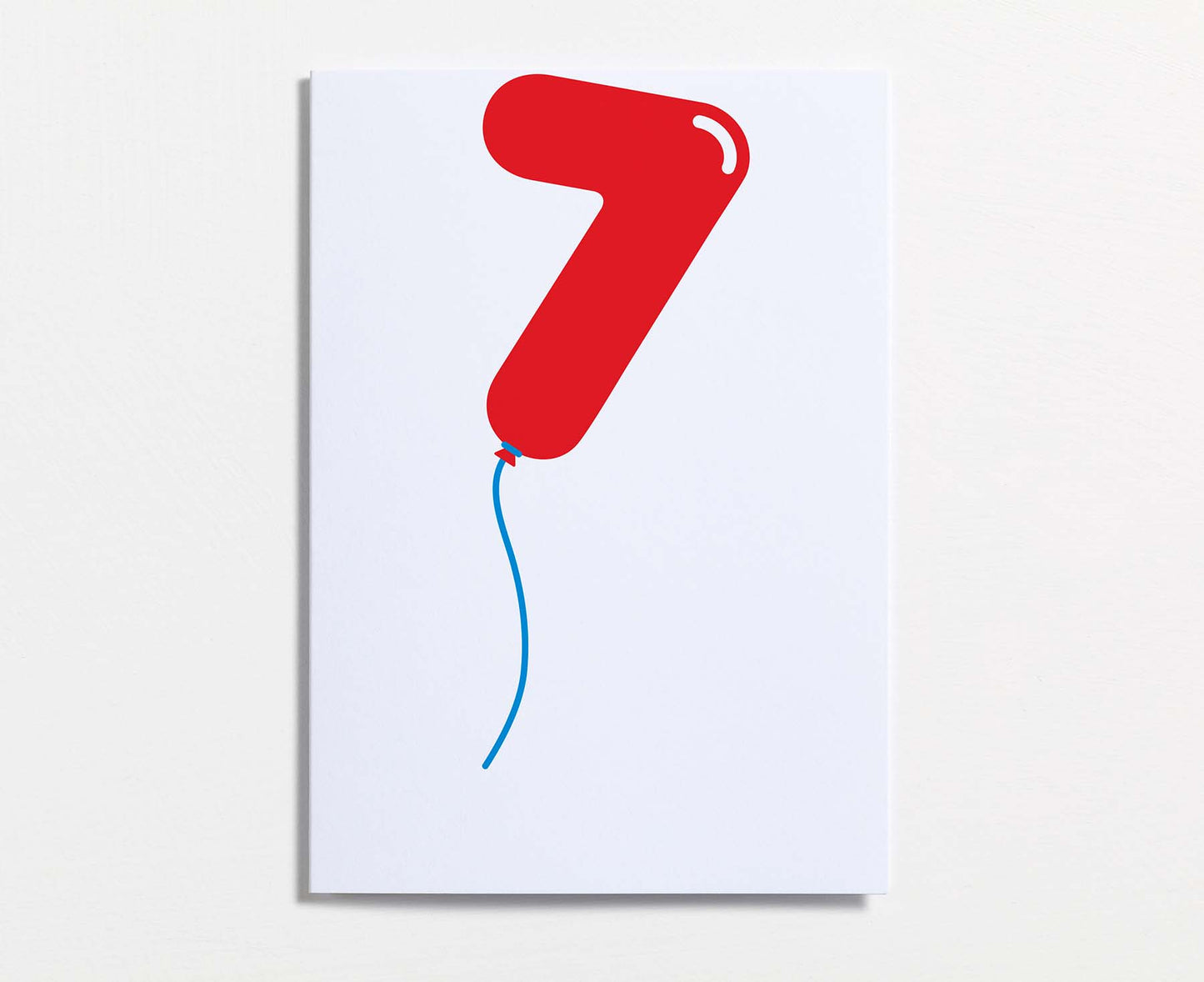 No.7 Balloon Seventh Birthday Card