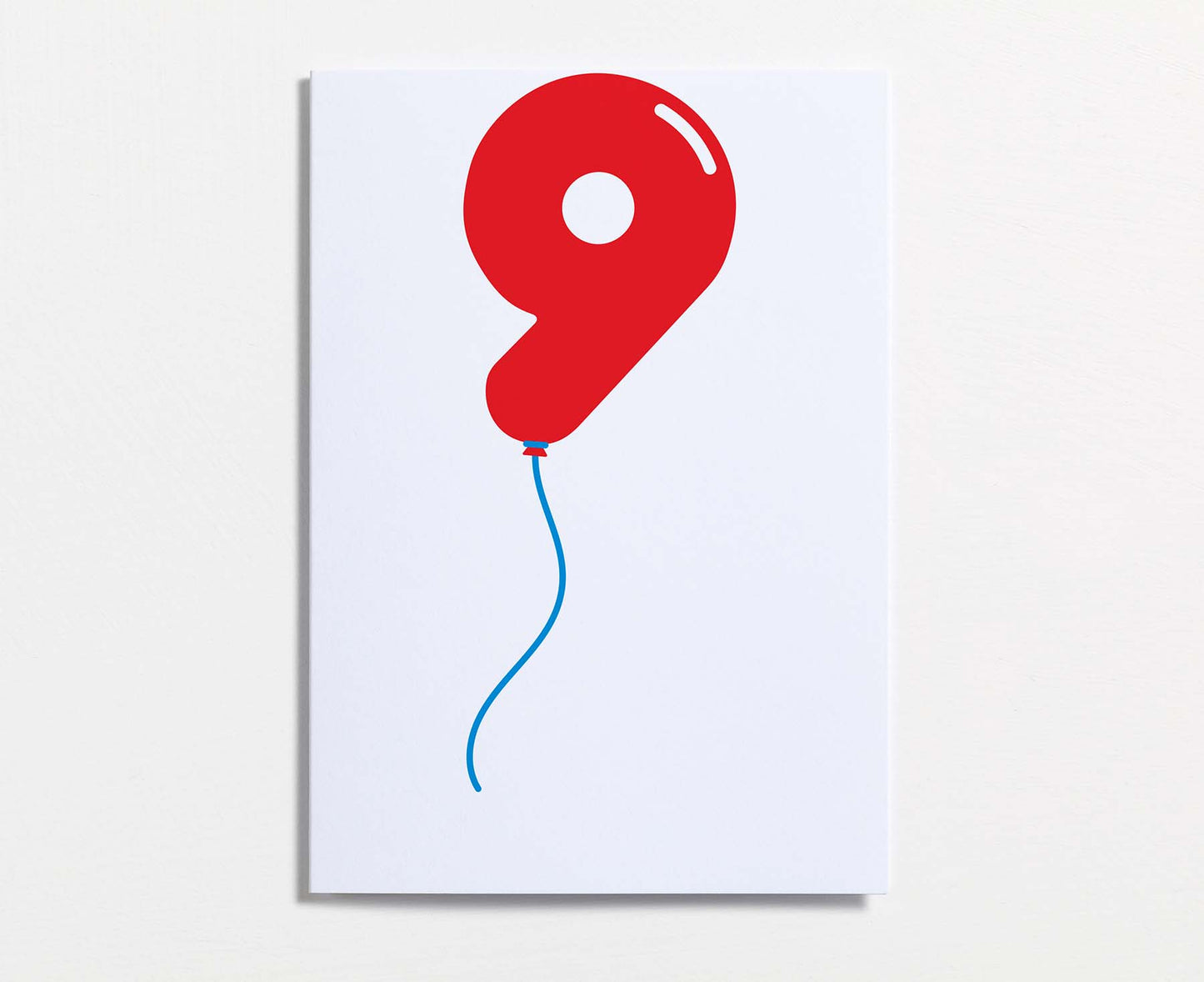 No.9 Balloon Ninth Birthday Card