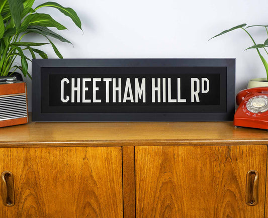 Cheetham Hill Road 1969 Framed Bus Blind