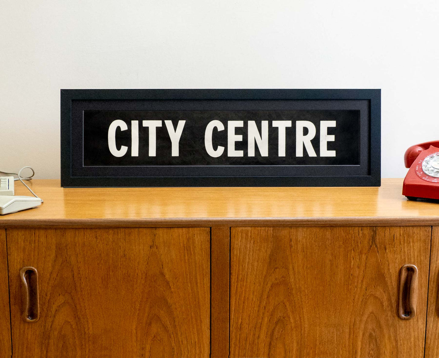 City Centre 1980s framed original bus blind