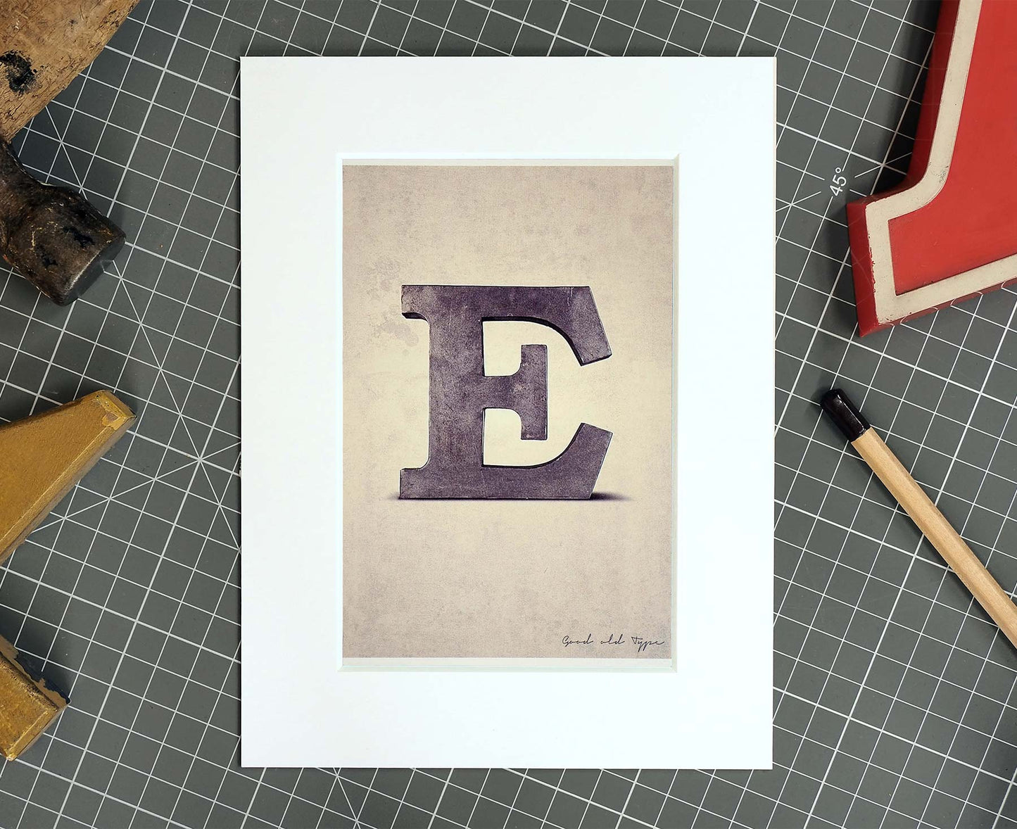 Letter E Salvaged Signage postcard