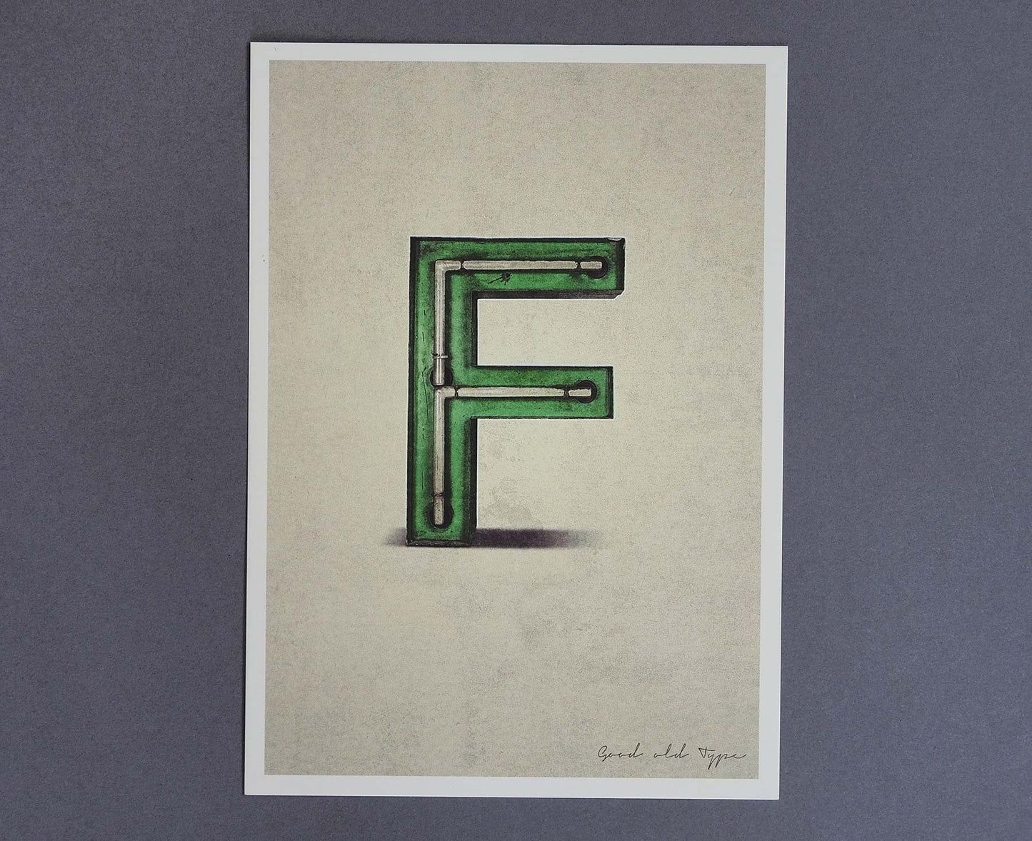 Letter F Salvaged Signage postcard