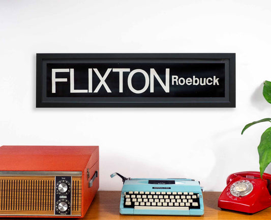 Flixton Roebuck 1970s Framed Bus Blind