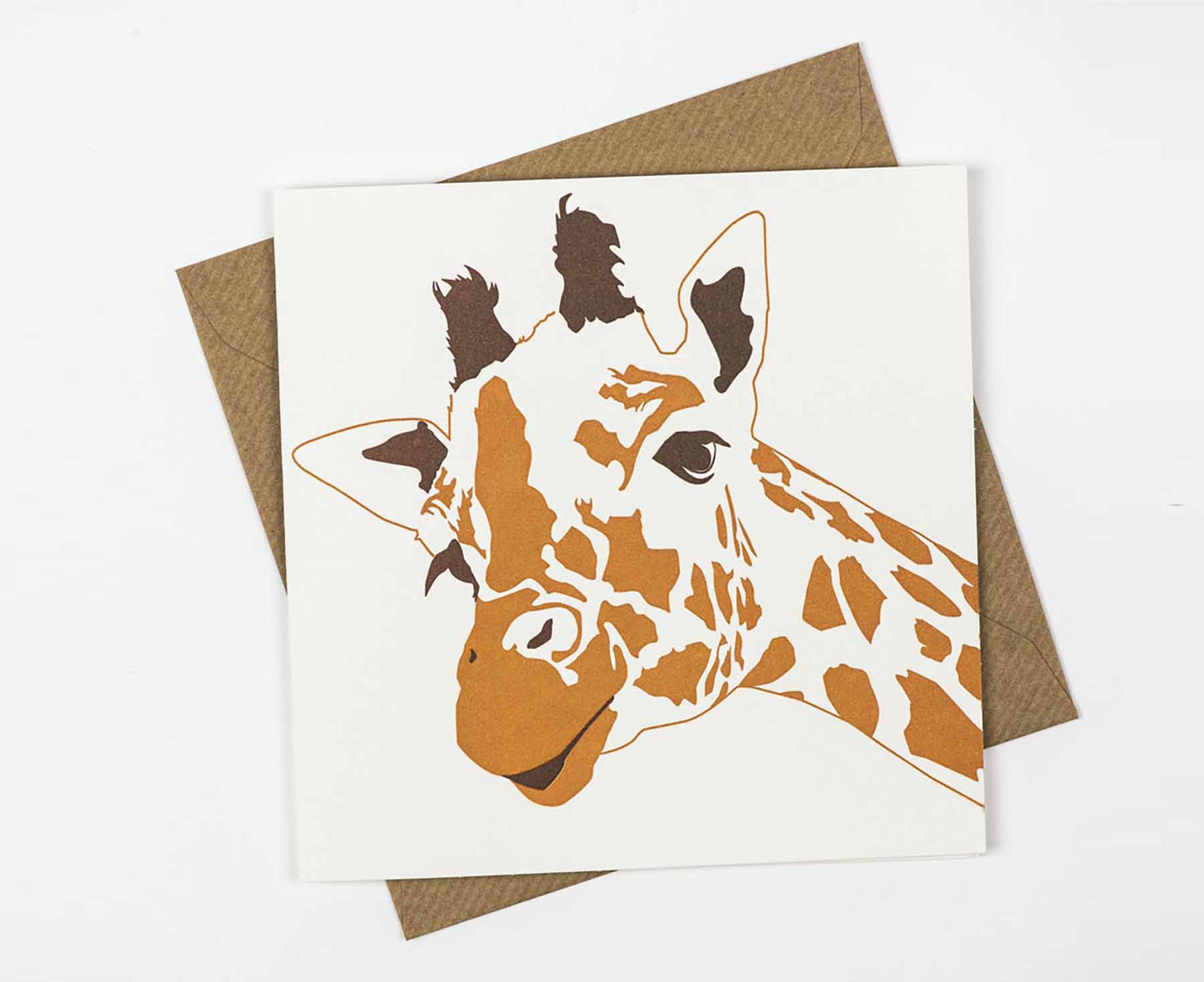 Giraffe Letterpress card