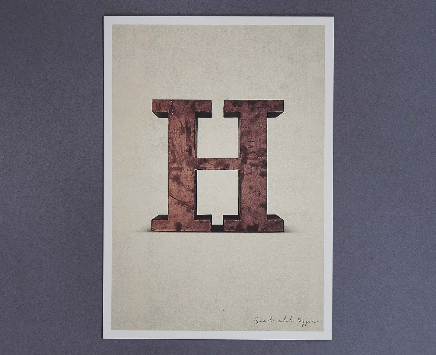 Letter H Salvaged Signage postcard
