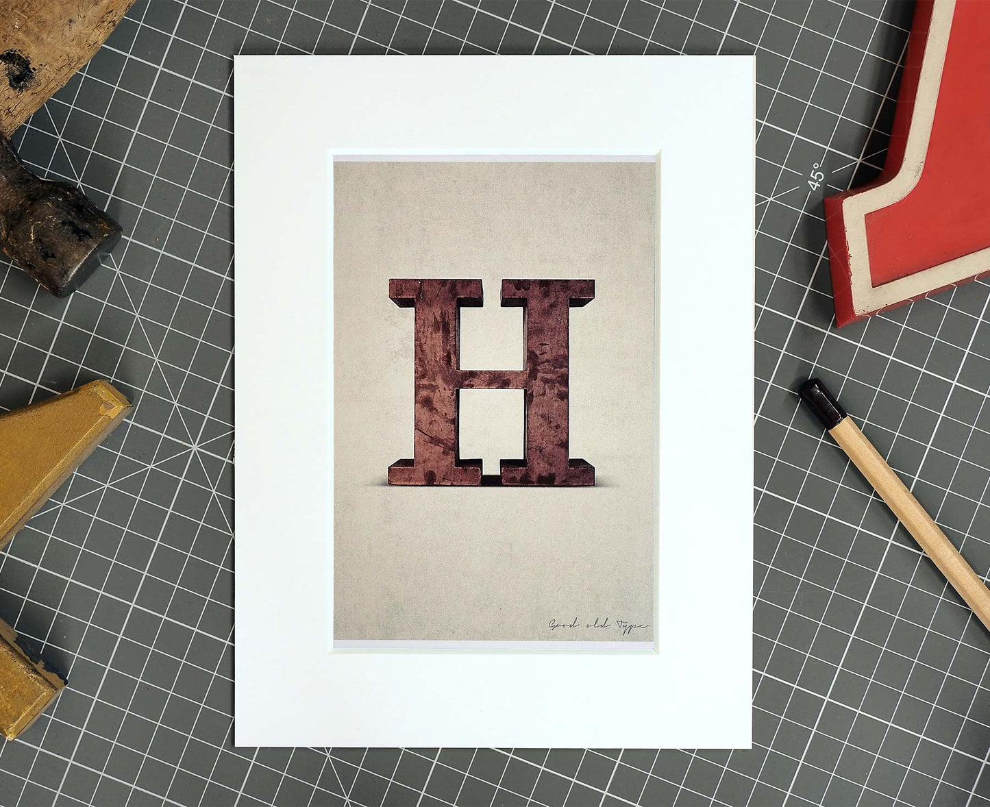 Letter H Salvaged Signage postcard