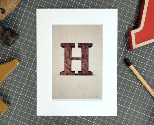 Letter H Salvaged Signage postcard