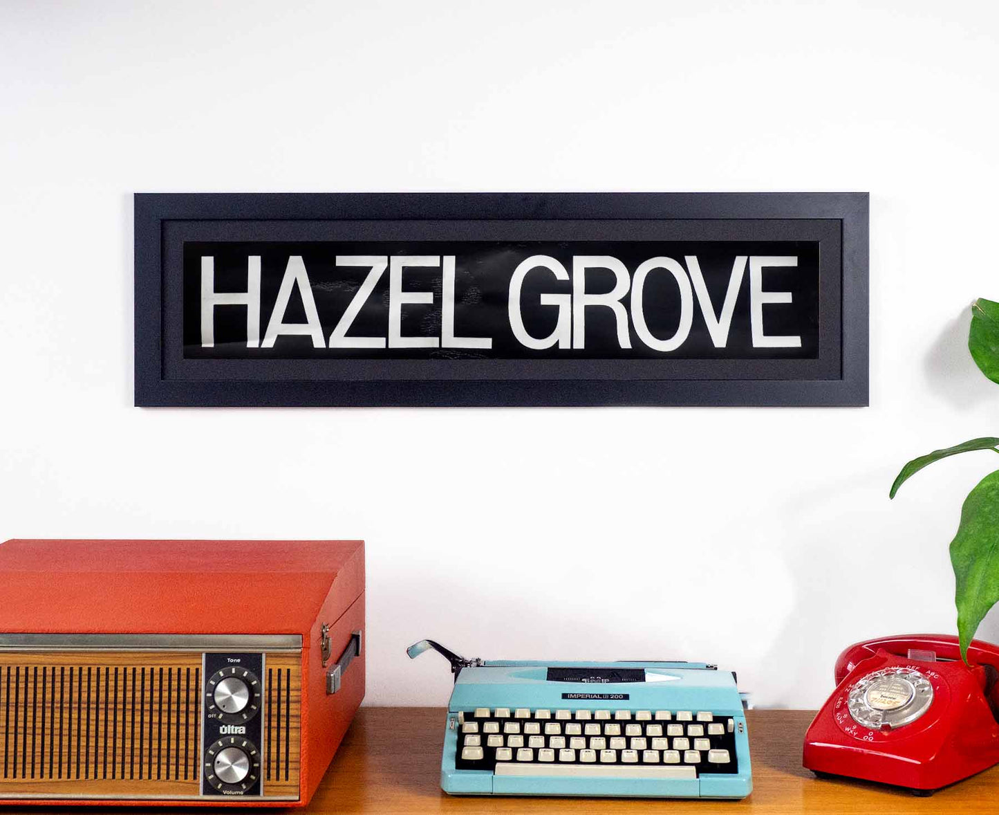 Hazel Grove 1970s Framed Bus Blind