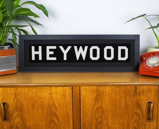 Heywood 1969 Framed Bus Blind