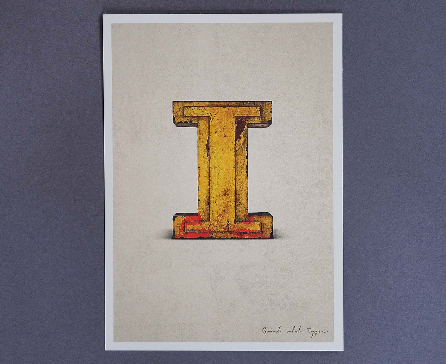 Letter I Salvaged Signage postcard