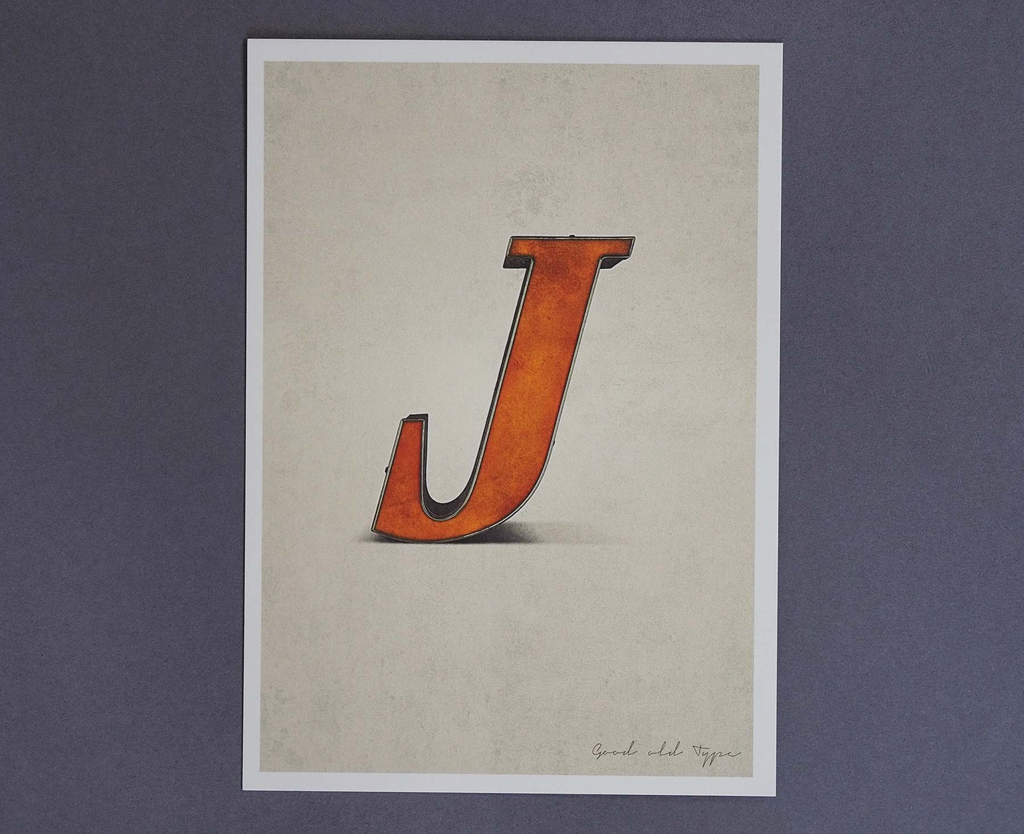 Letter J Salvaged Signage postcard
