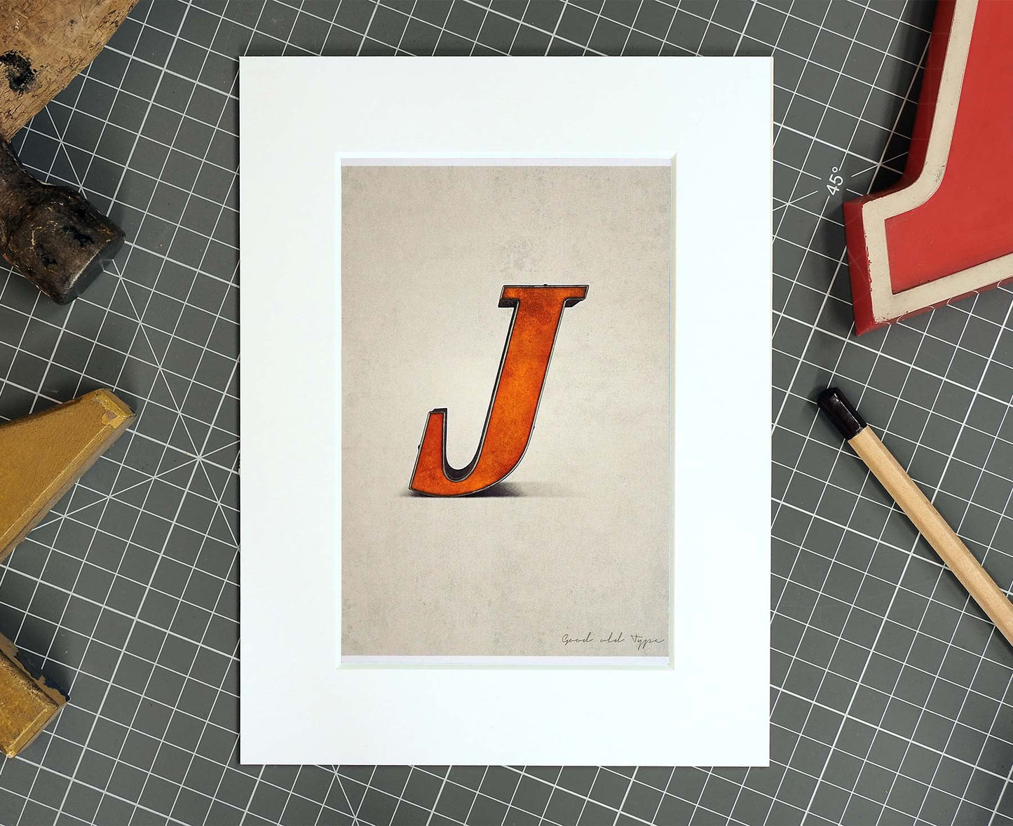 Letter J Salvaged Signage postcard