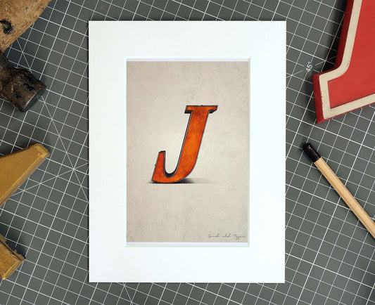 Letter J Salvaged Signage postcard