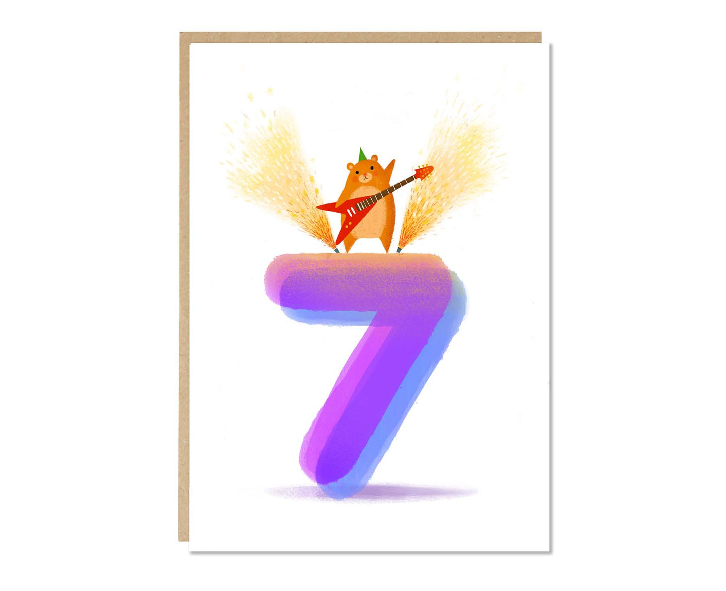 Hamster Seventh Birthday Card