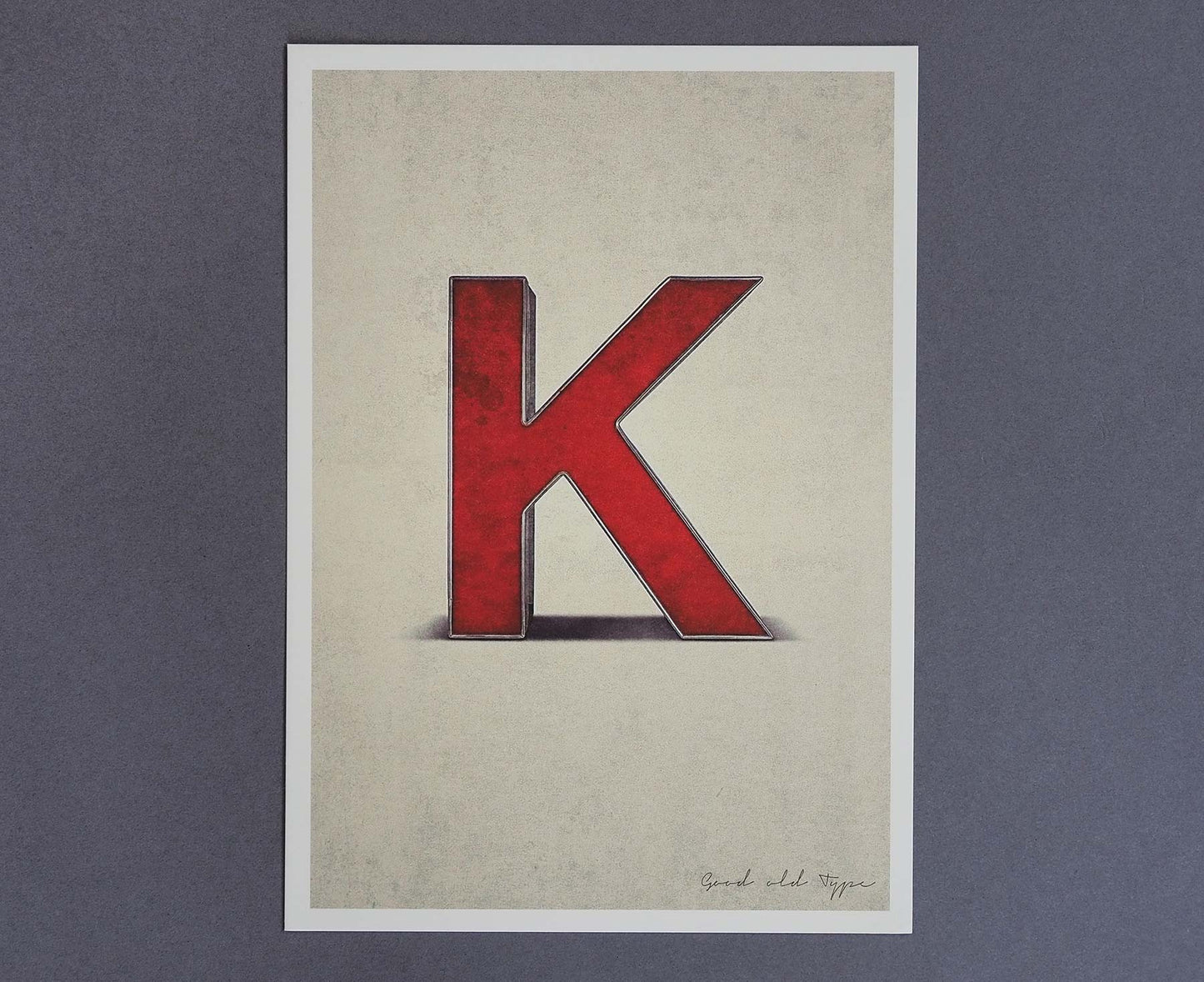 Letter K Salvaged Signage postcard