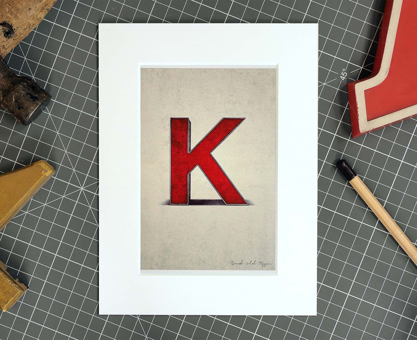 Letter K Salvaged Signage postcard
