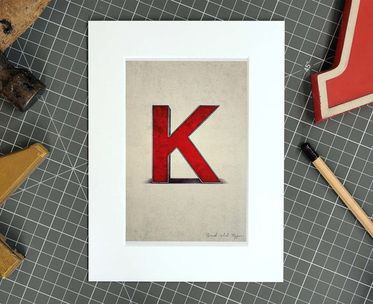 Letter K Salvaged Signage postcard