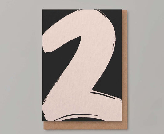 Brushed Number 2nd Birthday Card