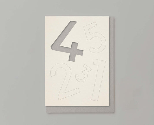 Scandi Type Fourth Birthday Card