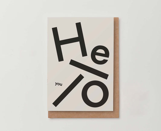 Scandi Type Hello You Notecard