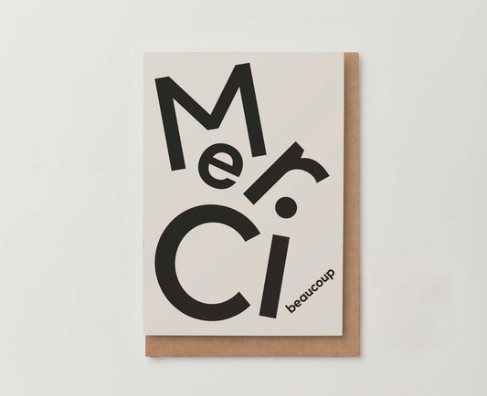 Scandi Type Merci Beaucoup Thank You Card