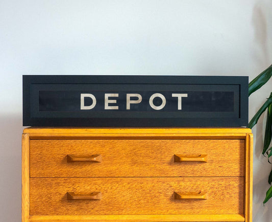 Depot Framed 1950s Leeds Tramway / Bus Blind
