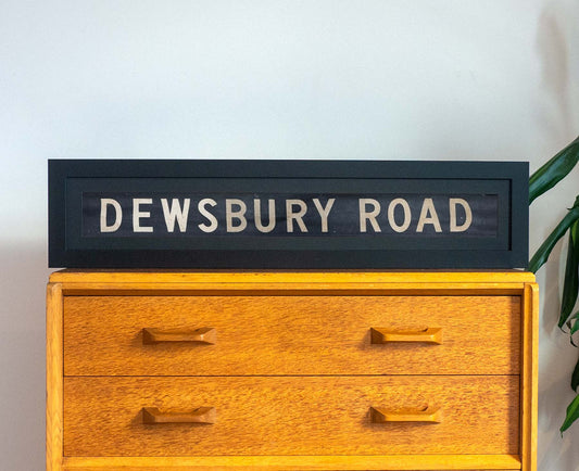 Dewsbury Road Framed 1950s Leeds Tramway / Bus Blind
