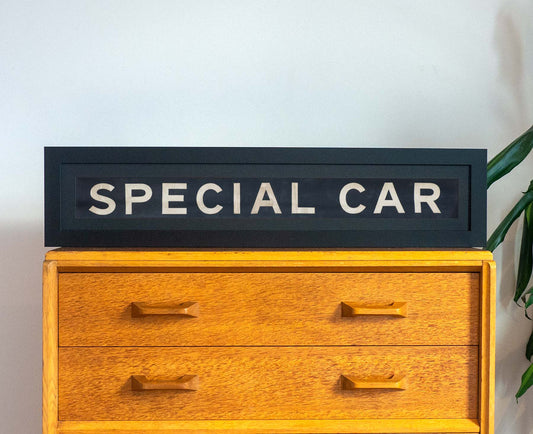 Special Car Framed 1950s Leeds Tramway / Bus Blind