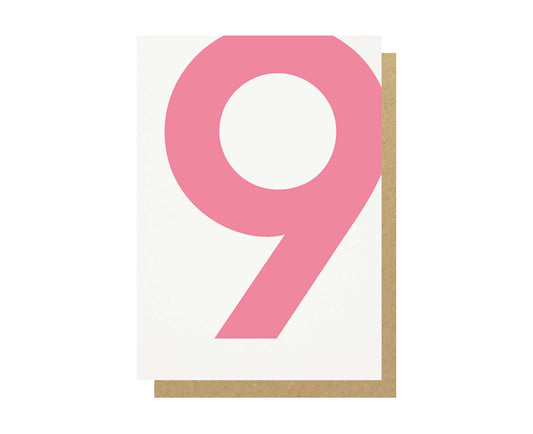 Number 9 Ninth Birthday Card