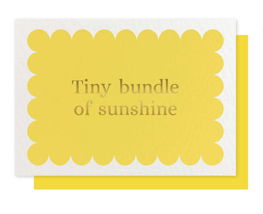 Tiny Bundle Of Sunshine Gold Foiled New Baby Card