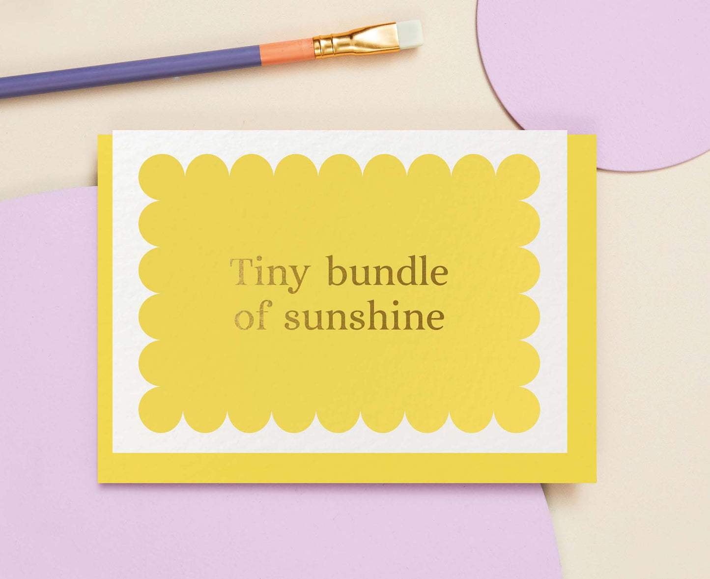 Tiny Bundle Of Sunshine Gold Foiled New Baby Card