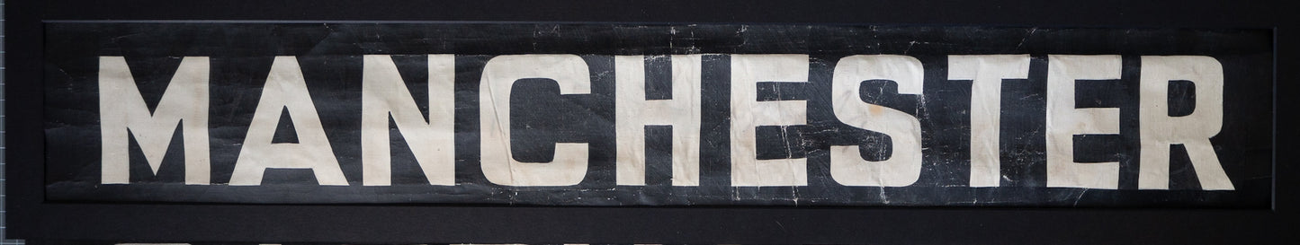 Manchester 1970s Framed Linen Bus Blind